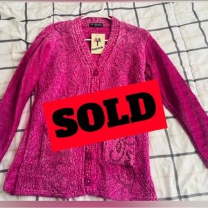 AA Fashion Pink Sweater Jacket Size 38 and US Size is M Brand New
